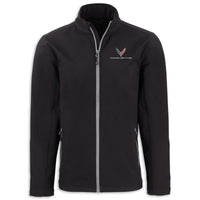 Front - Corvette Full-Zip Softshell Jacket | Black/Pure Slate