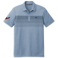 TravisMathew Chest Stripe Polo | Opal Blue Heather - Front