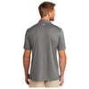 TravisMathew Performance Polo | Quiet Shade Gray Heather - On Figure Back