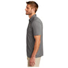 TravisMathew Performance Polo | Quiet Shade Gray Heather - On Figure Side