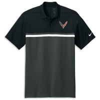 Nike Dri-FIT Colorblock Polo | Black/Gray/White - Front