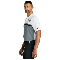 Nike Dri-FIT Colorblock Polo | White/Cool Gray/Black - On Figure 3/4 View