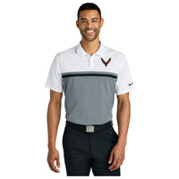 Nike Dri-FIT Colorblock Polo | White/Cool Gray/Black - On Figure Front