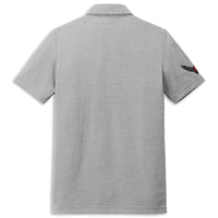 TravisMathew Chest Stripe Polo | Quiet Shade Gray Heather - Back