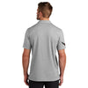 TravisMathew Chest Stripe Polo | Quiet Shade Gray Heather - On Figure Back