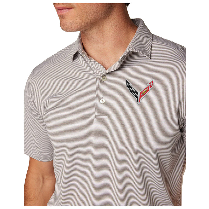 Johnnie-O Performance  Polo | Meteor - On Figure Close Up