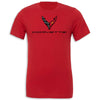 C8 Corvette Crossed Flags Tee | Canvas Red - Front