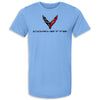 C8 Corvette Crossed Flags Tee | Carolina Blue - Front