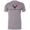 C8 Corvette Crossed Flags Tee | Storm - Front