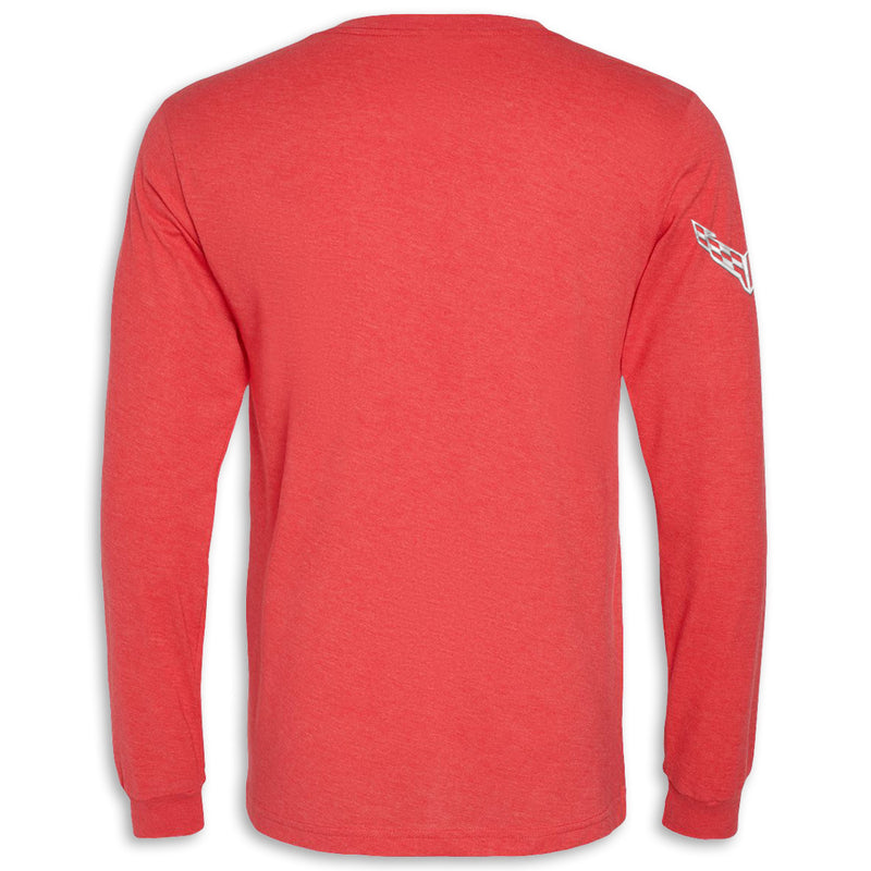 Car Gesture Long Sleeve Tee | Heather Red - Back