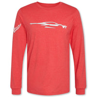 Car Gesture Long Sleeve Tee | Heather Red - Front