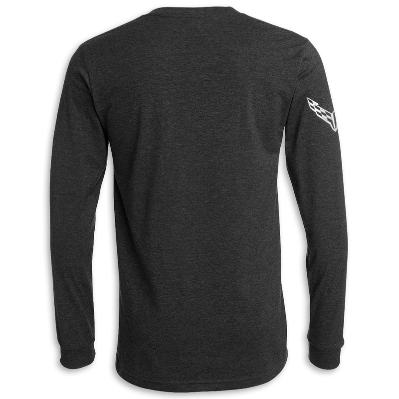 Car Gesture Long Sleeve Tee | Dark Gray Heather - Back
