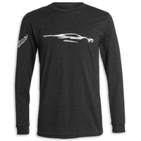 Car Gesture Long Sleeve Tee | Dark Gray Heather - Front