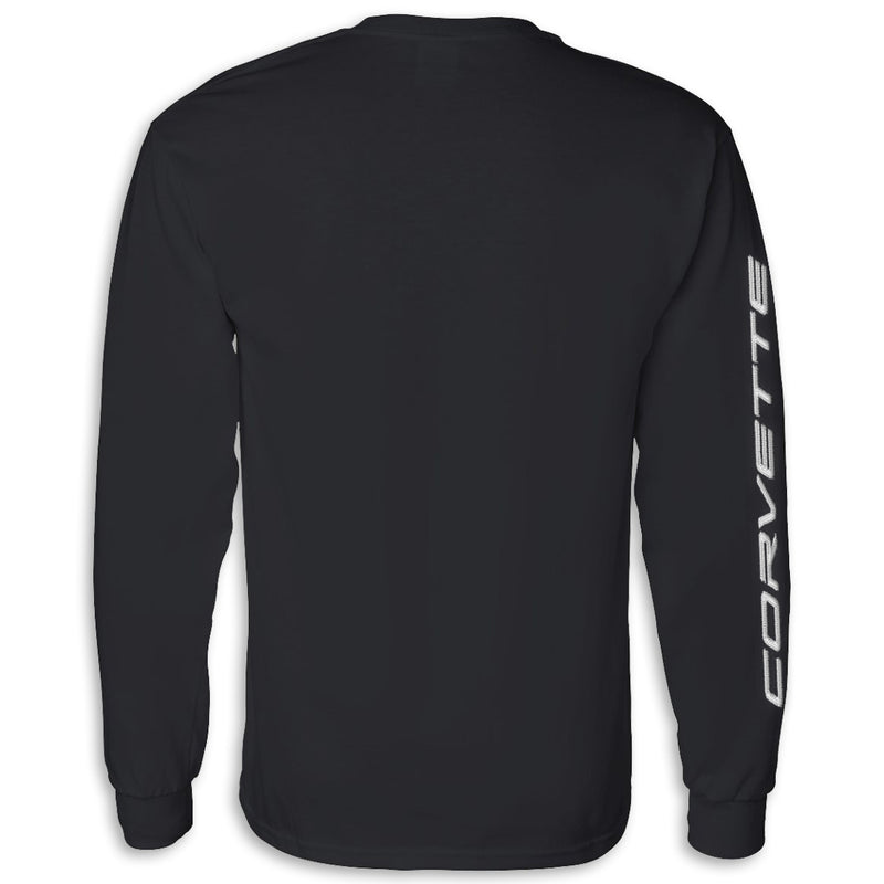 Crossed Flags Long Sleeve Tee | Black - Back