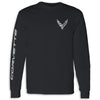 Crossed Flags Long Sleeve Tee | Black - Front
