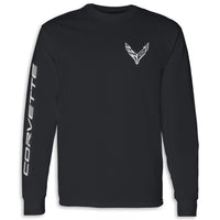Crossed Flags Long Sleeve Tee | Black - Front