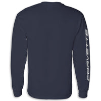 Crossed Flags Long Sleeve Tee | Navy - Back