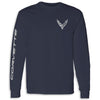 Crossed Flags Long Sleeve Tee | Navy - Front