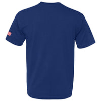 C8 Corvette USA Made | Crossed Flags Royal Tee - Back