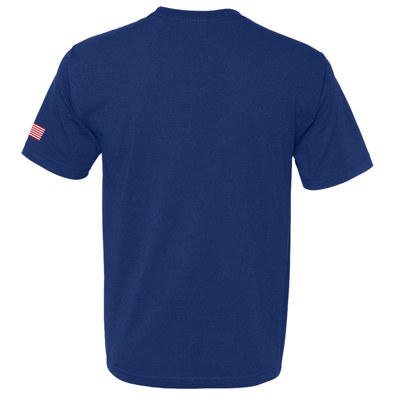C8 Corvette USA Made | Crossed Flags Royal Tee - Back