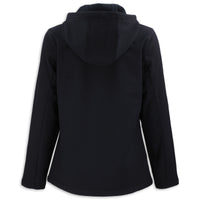 Back - Corvette Ladies Softshell Hooded Jacket | Black/Red