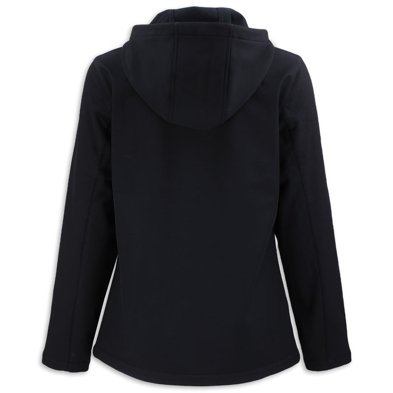 Back - Corvette Ladies Softshell Hooded Jacket | Black/Red
