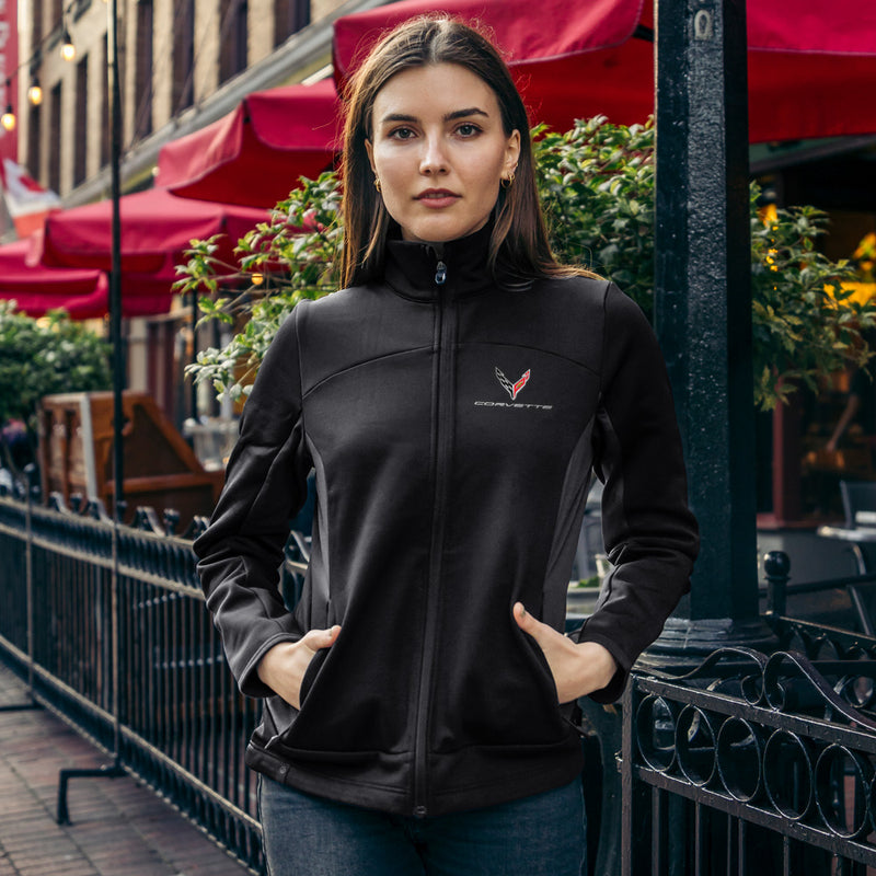 Knit Jacket | Black/Graphite - On Figure Front