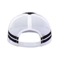 Back of the Corvette ZR1 Cap, black and white, with black stripes and an adjustable snap back