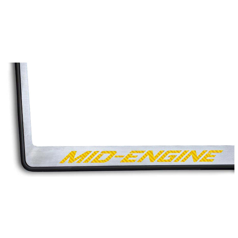 C8 Corvette Mid-Engine License Plate Frame - Yellow