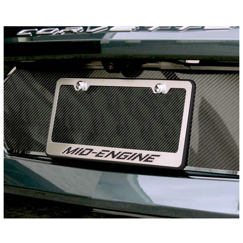 C8 Corvette Mid-Engine License Plate Frame - On Corvette