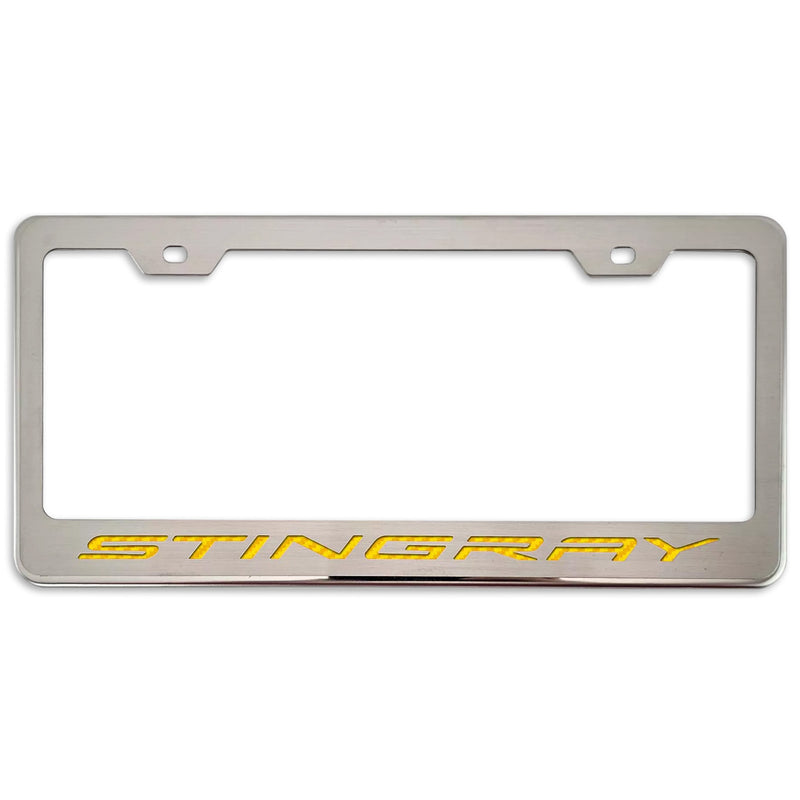 C8 Corvette Stingray License Plate Frame - Yellow