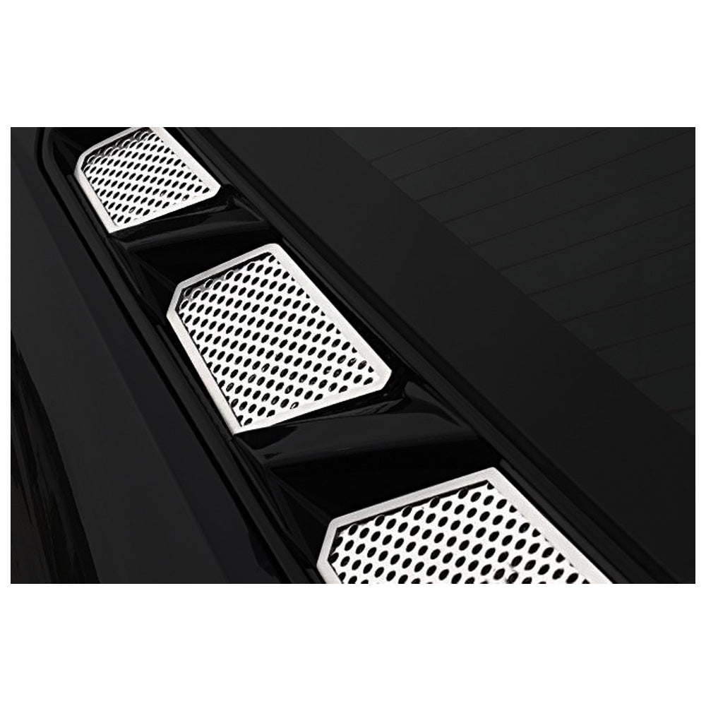 Detailed Left View - C8 Corvette - 6pc Perforated Rear Hood Vent Inserts Kit