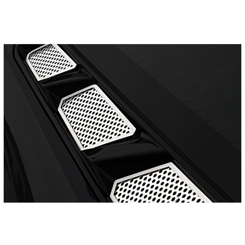 Detailed Left View - C8 Corvette - 6pc Perforated Rear Hood Vent Inserts Kit