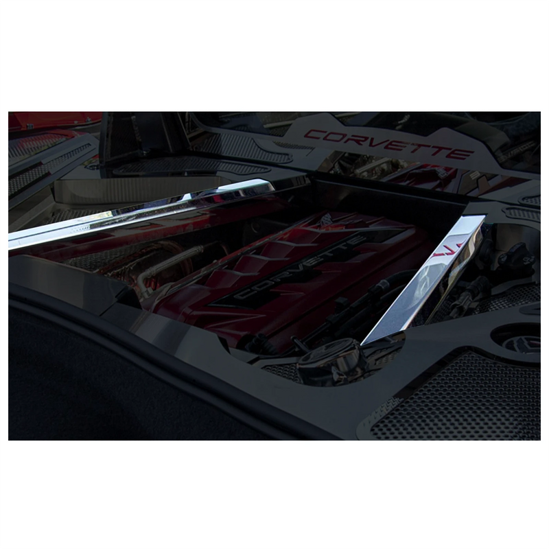 C8 - Rear Crossmember Covers Top Plate 2pc Kit | Polished Finish