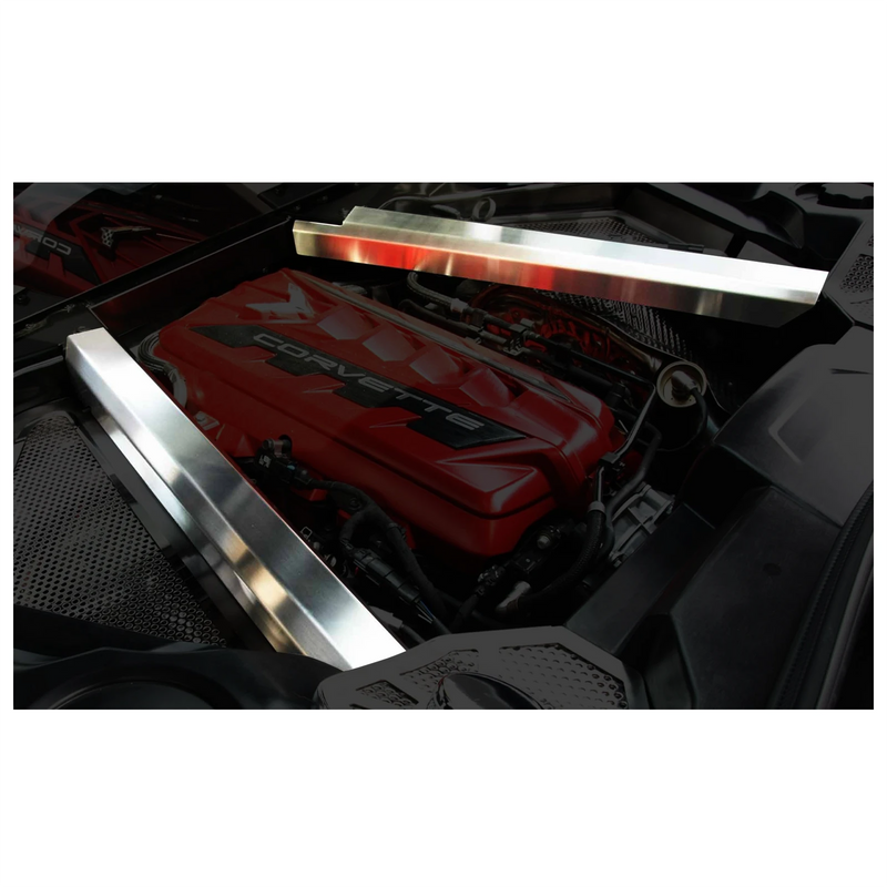 C8 - Rear Crossmember Covers Top Plate 2pc Kit | Brushed Finish