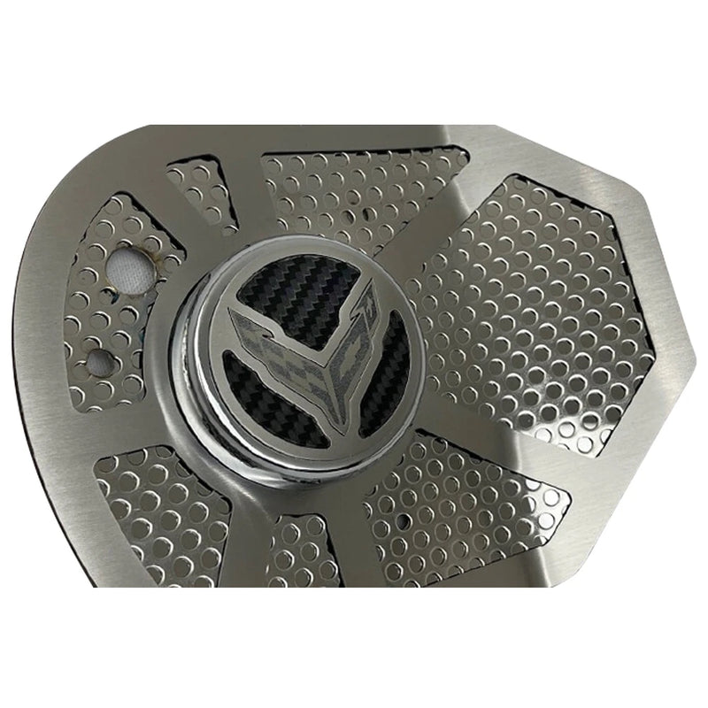 C8 Carbon Fiber w/C8 Emblem Shock Tower Cover Inserts