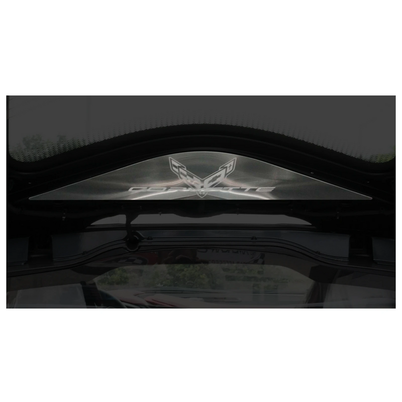 C8 Rear Vanity Plate w/Etched Corvette Logo