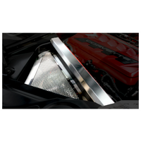 Detailed View - C8 Perforated Header Guard Cover Kit w/Rear Crossmember Covers | Brushed Finish