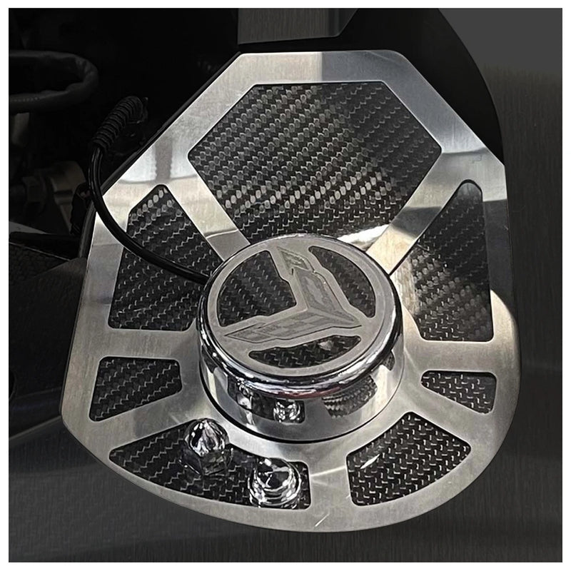 C8 Carbon Fiber Shock Tower Covers w/Insert Flag
