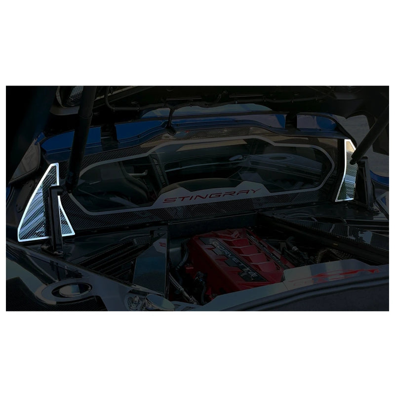 C8 Rear Carbon Fiber Window Accent w/Brushed Trim