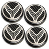 Black - C8 Carbon Fiber Cap Covers | 4pc Set
