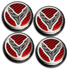 Red - C8 Carbon Fiber Cap Covers | 4pc Set