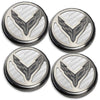 White - C8 Carbon Fiber Cap Covers | 4pc Set