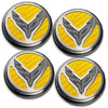Yellow - C8 Carbon Fiber Cap Covers | 4pc Set