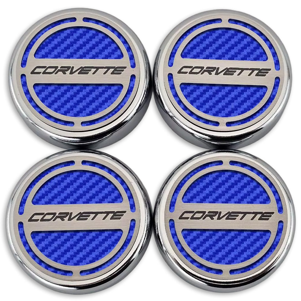 Blue - C8 Corvette Carbon Fiber Cap Cover 4pc Kit