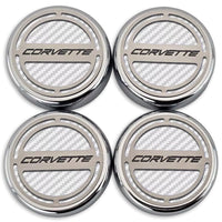 White - C8 Corvette Carbon Fiber Cap Cover 4pc Kit