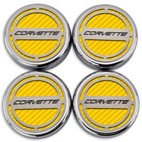 Yellow - C8 Corvette Carbon Fiber Cap Cover 4pc Kit