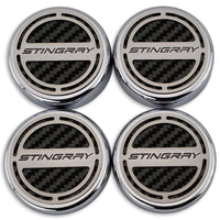 Black - C8 Stingray Carbon Fiber Cap Cover 4pc Kit