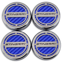 Blue - C8 Stingray Carbon Fiber Cap Cover 4pc Kit