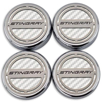 White - C8 Stingray Carbon Fiber Cap Cover 4pc Kit